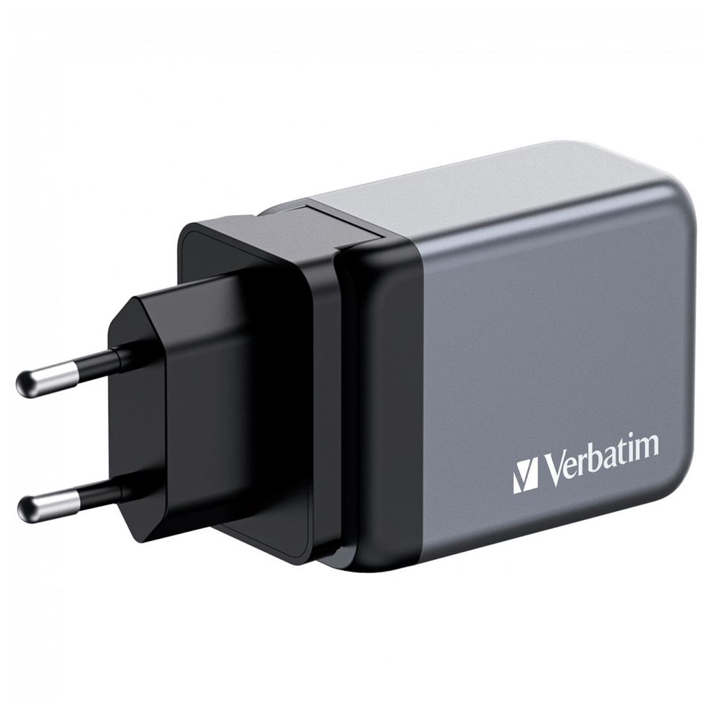 Зарядний пристрій Verbatim GaN 65 W 3 ports (2xUSB-C-65 W /USB-A -3.0) (32201) - зображення 2