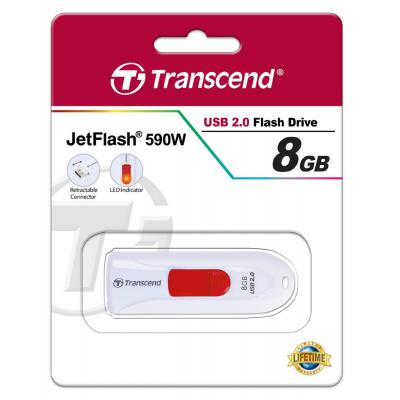 USB флеш накопичувач Transcend 8Gb JetFlash 590 White USB 2.0 (TS8GJF590W) - зображення 5
