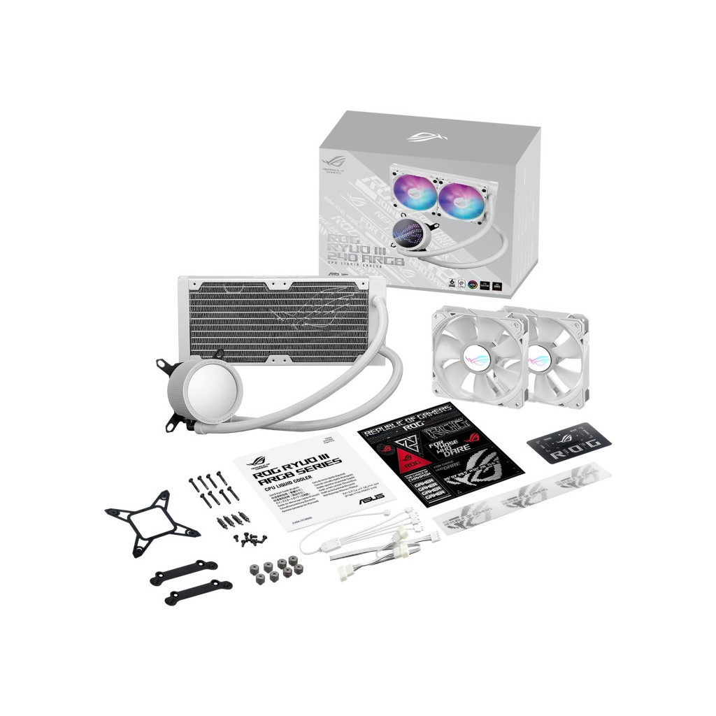 Система рідинного охолодження ASUS ROG-RYUO-III-240-ARGB-WHT - зображення 8
