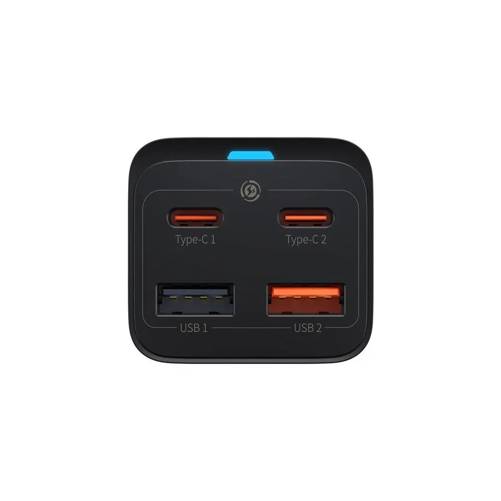 Зарядний пристрій Baseus 2xUSB-C 65W + 2xUSB GaN + cable USB-C to USB-C 100W 1.0m black (CCGP040101) - зображення 3