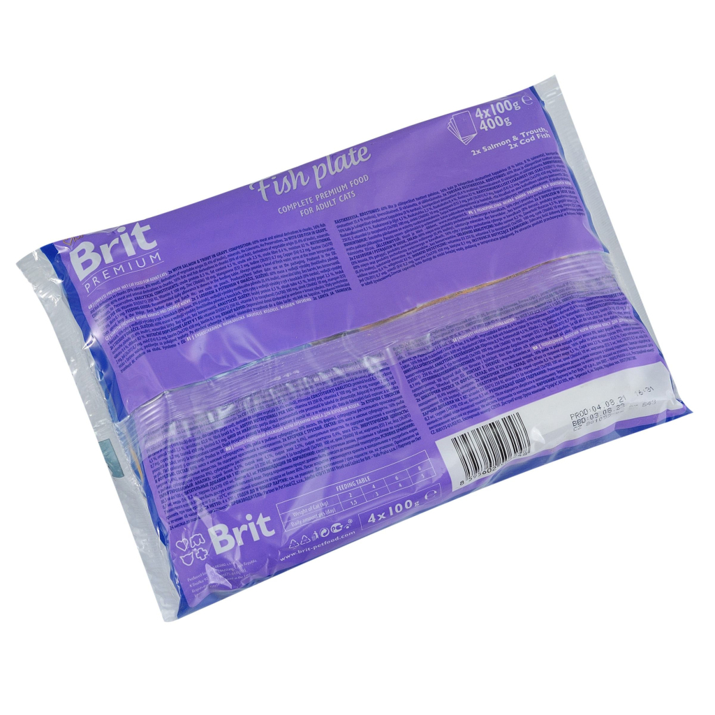 Вологий корм для кішок Brit Premium Cat рибна тарілка 4 шт по 100 г (8595602506248) - зображення 2