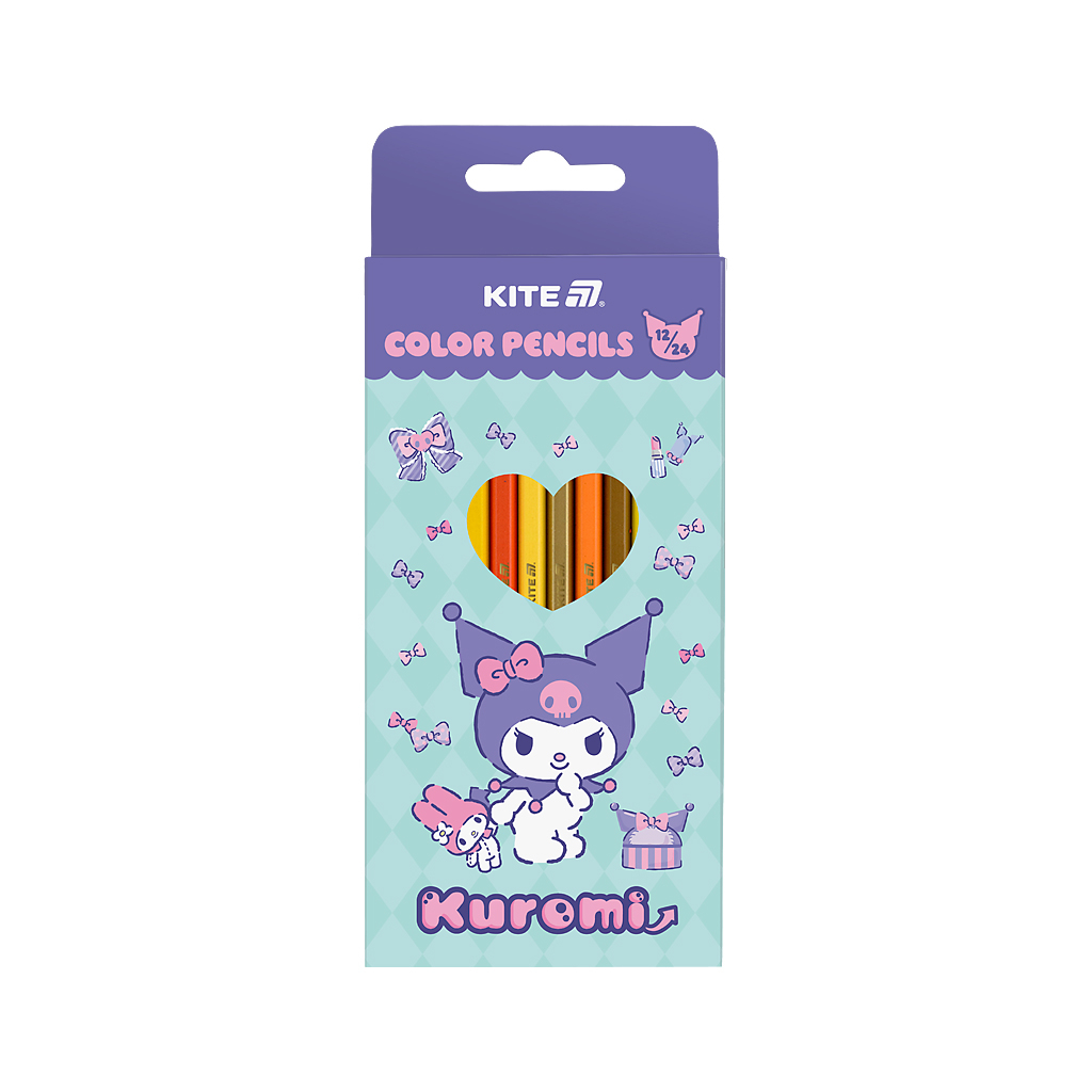 Олівці кольорові Kite Kuromi двосторонні, 12 кольорів (HK25-054-2) - зображення 1