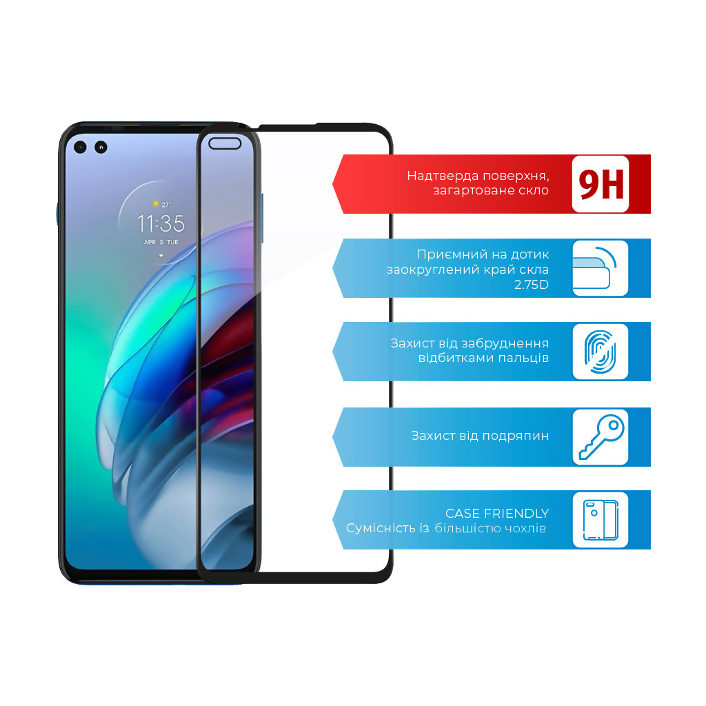 Скло захисне ACCLAB Full Glue MOTO G100 (1283126521300) - зображення 3