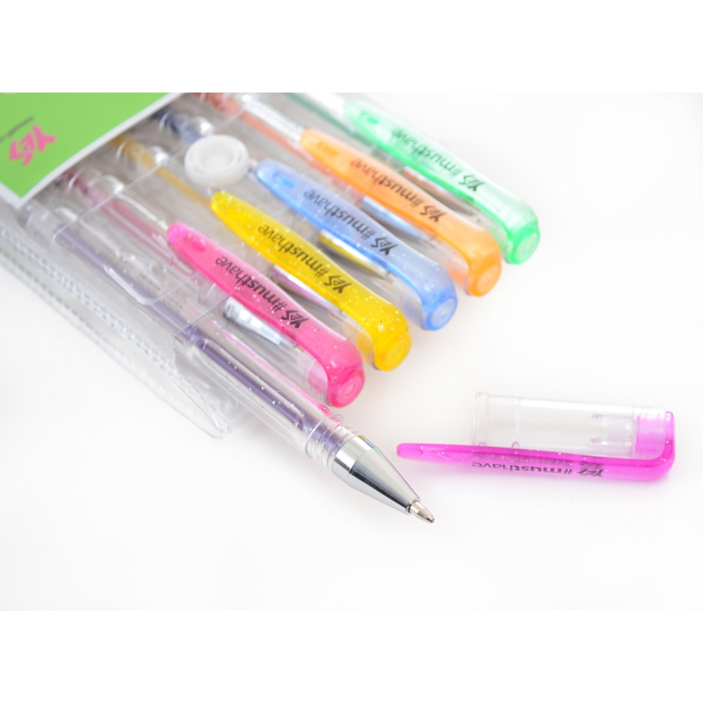 Ручка гелева Yes Glitter набір 6 шт (411702) - зображення 3