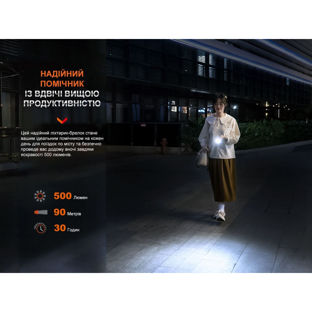 Ліхтар Fenix E03R V2.0 Grey (E03RV20GR) - зображення 7