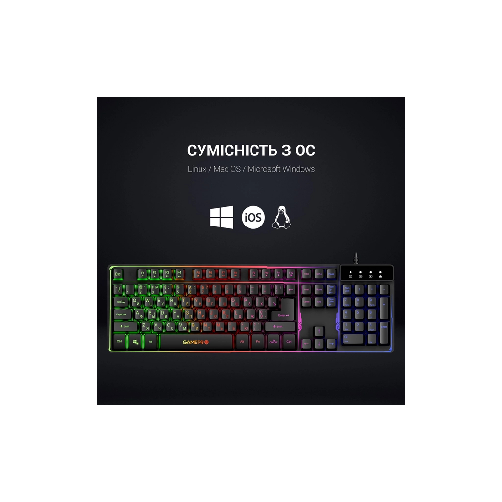 Клавіатура GamePro GK576 Nitro+ USB Black - зображення 11