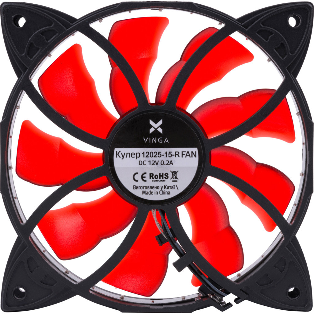 Кулер до корпусу Vinga 12025-15-R - зображення 2