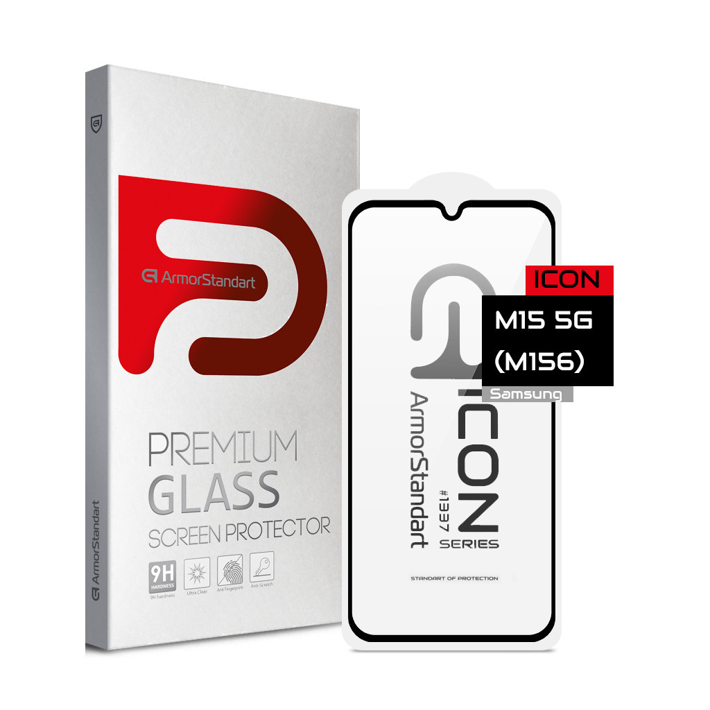 Скло захисне Armorstandart Icon Samsung M15 5G (M156) Black (ARM74367) - зображення 1