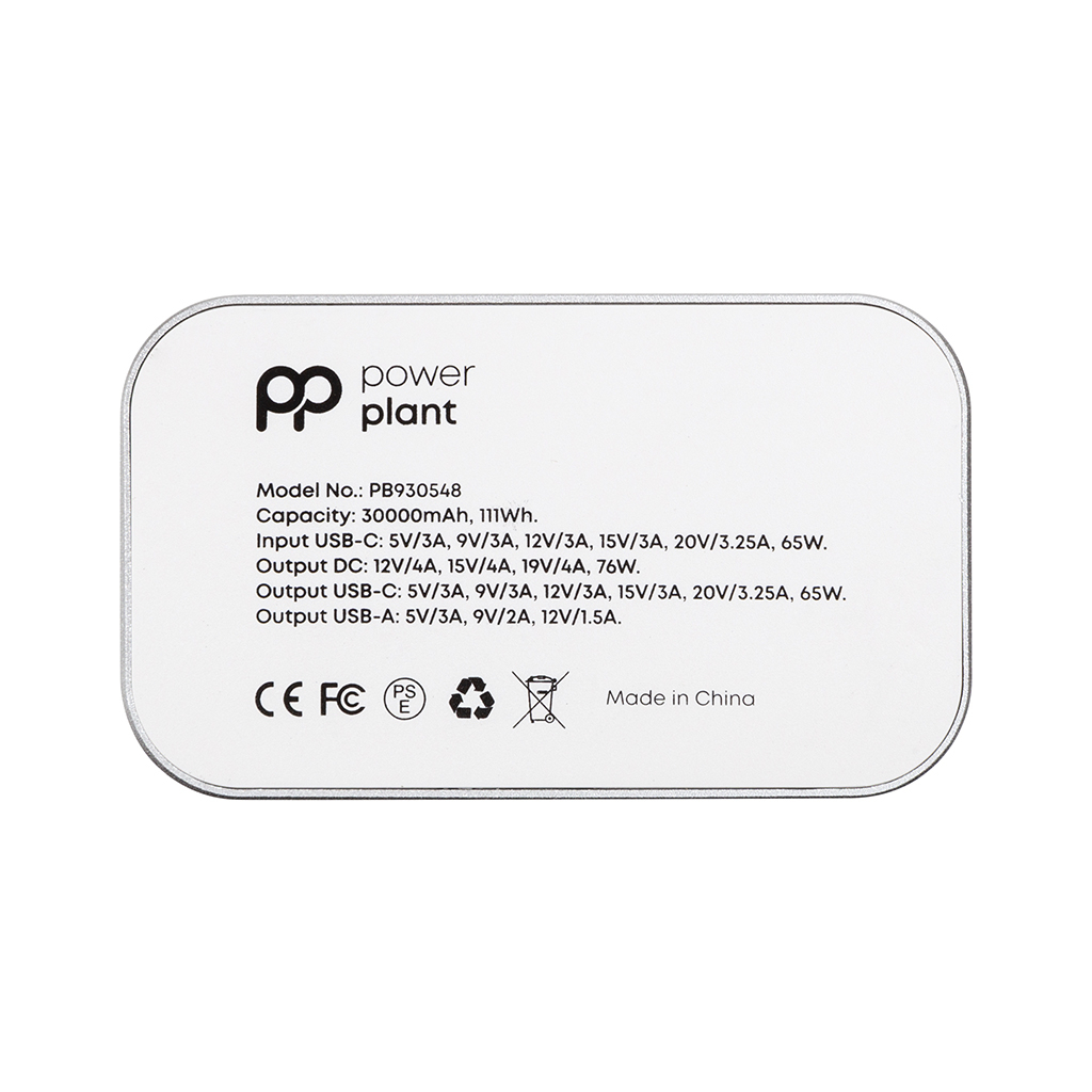 Батарея універсальна PowerPlant 30000mAh, PD/76W, QC/3.0, DC 12-19V, USB-C(65W Max), USB-A (PB930548) - зображення 3