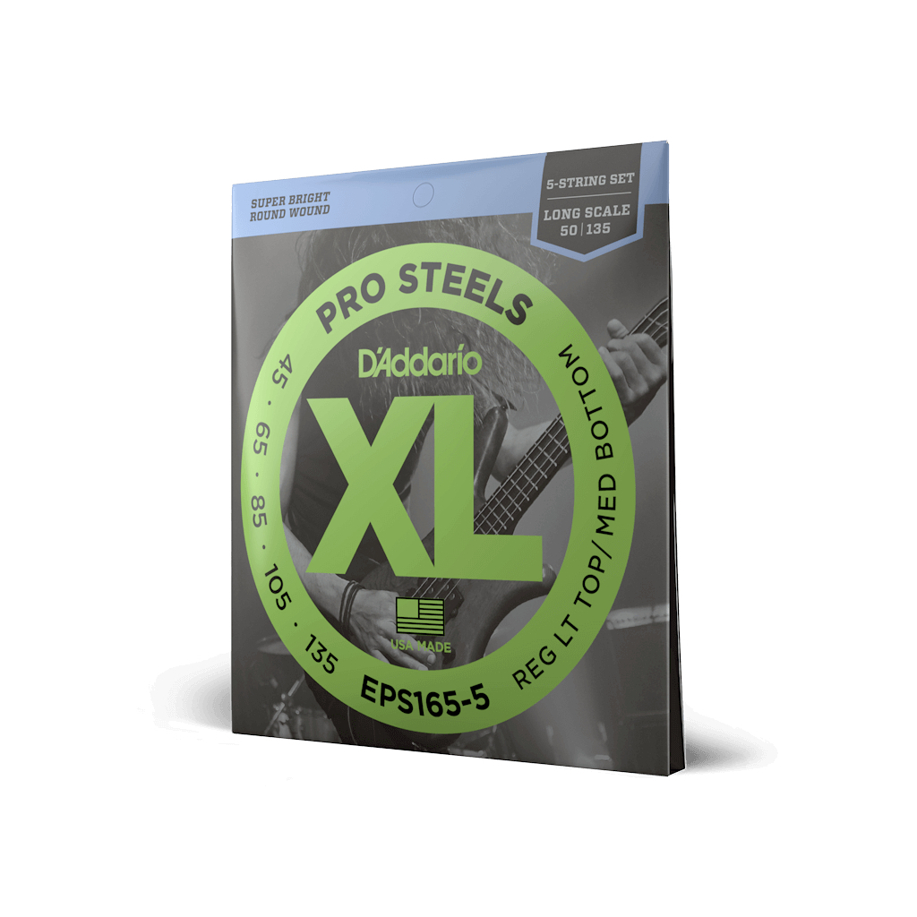 Струни для гітари D'Addario XL Pro Steels Bass Reg Light Top / Med Bottom 5-String (45-135) (EPS165-5) - зображення 2