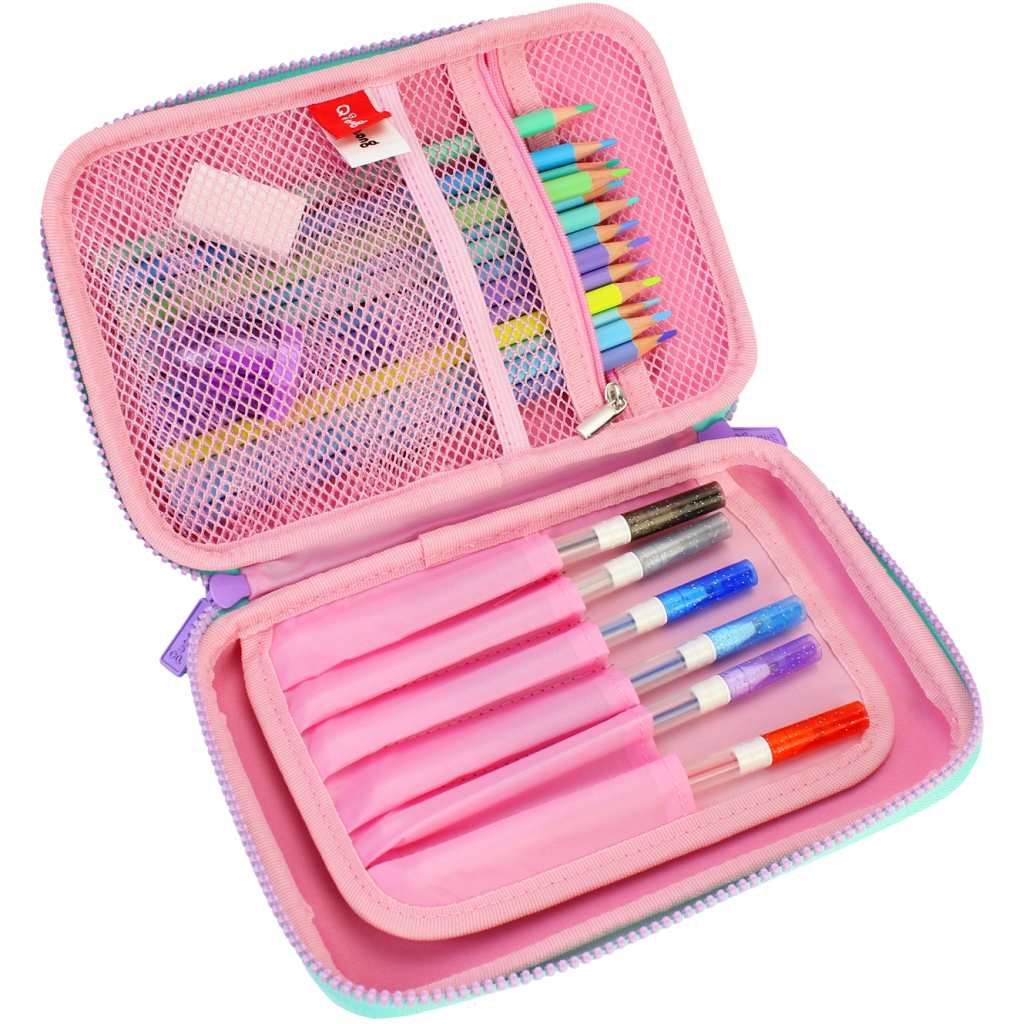 Пенал Cool For School з тисненням 1 відділення Рожевий (QT-5669-Pink) - зображення 2