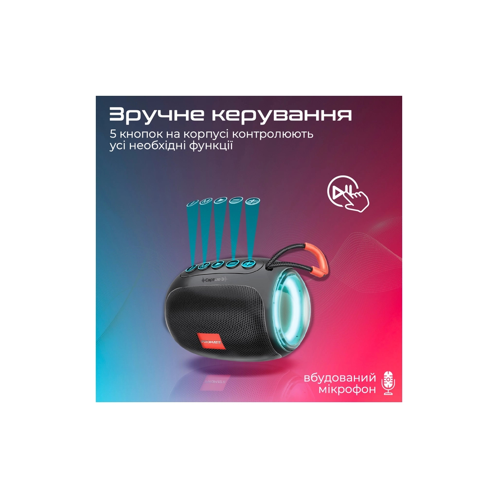 Акустична система Promate Capsule-3 Black (capsule-3.black) - зображення 7