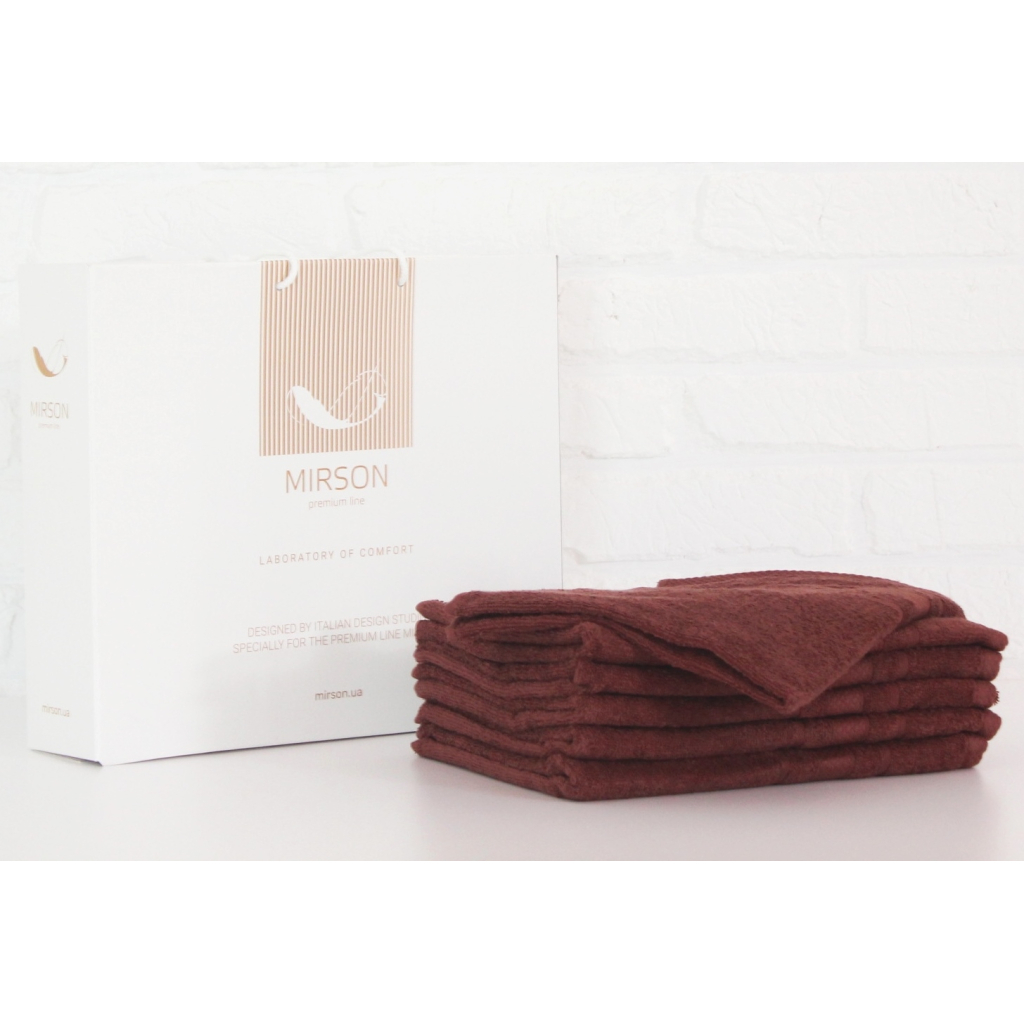 Рушник MirSon набір банний 5071 Elite SoftNess Brown 50х90 6 шт (2200003523959) - зображення 1