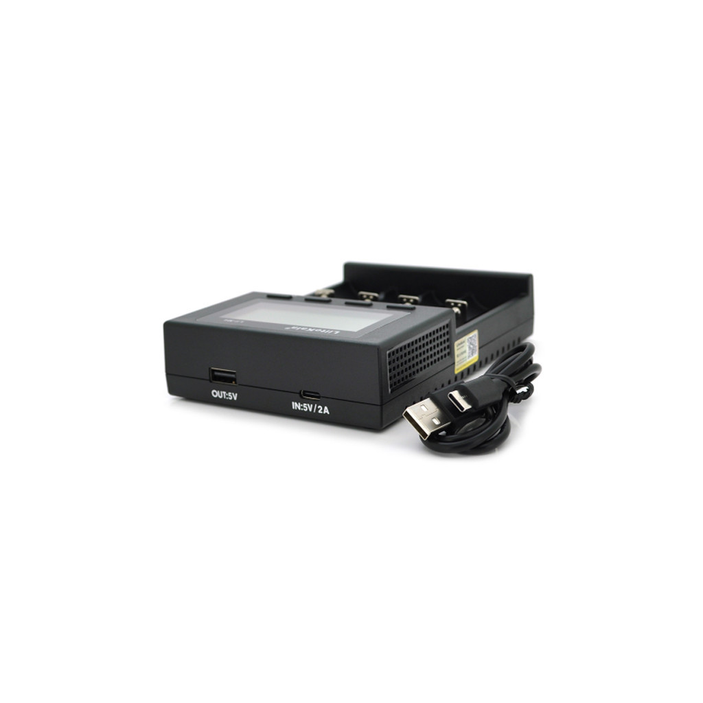 Зарядний пристрій для акумуляторів Liitokala 4 Slots, LED display, 5V Type C, 3.7V/1.2V AA/AAA 18650/26650/16340/14500/10440/18500 (Lii-M4) - зображення 3