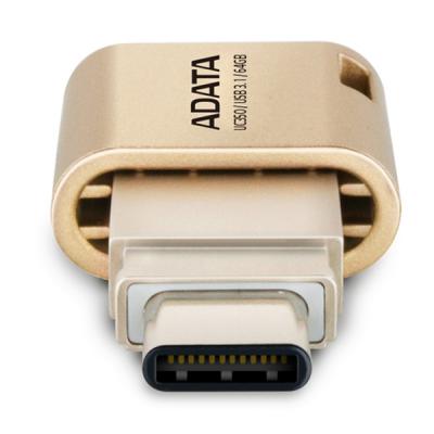 USB флеш накопичувач ADATA 64GB UC350 Gold USB 3.1/Type-C (AUC350-64G-CGD) - зображення 4