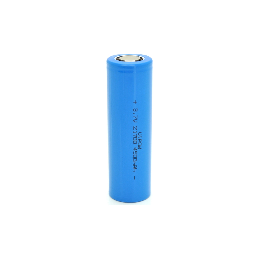 Акумулятор Vipow 21700 4500mAh, 3.7V, Blue, FlatTop (ICR21700-4500mAhFT / 31079) - зображення 1