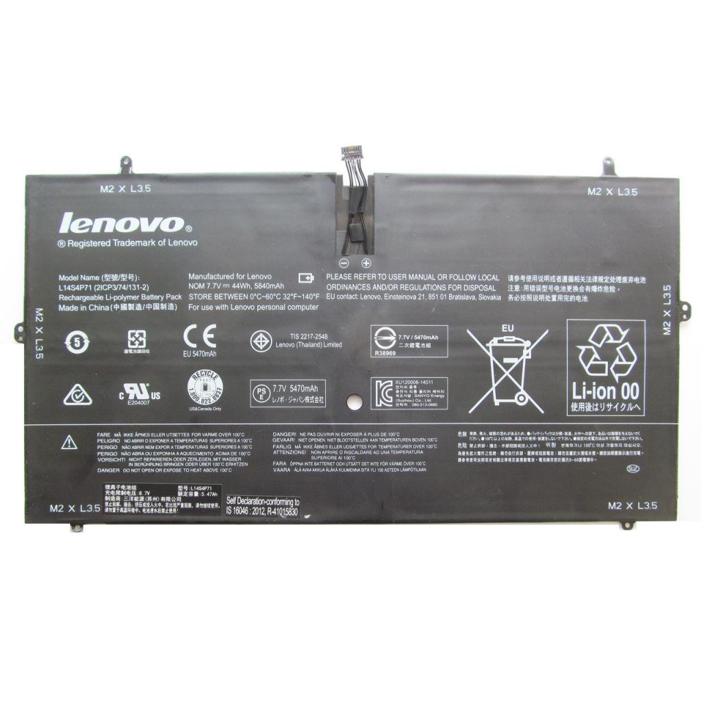 Акумулятор до ноутбука Lenovo Yoga 3 Pro-1370 L14S4P71, 44Wh (5840mAh), 4cell, 7.7V (A47358) - зображення 1