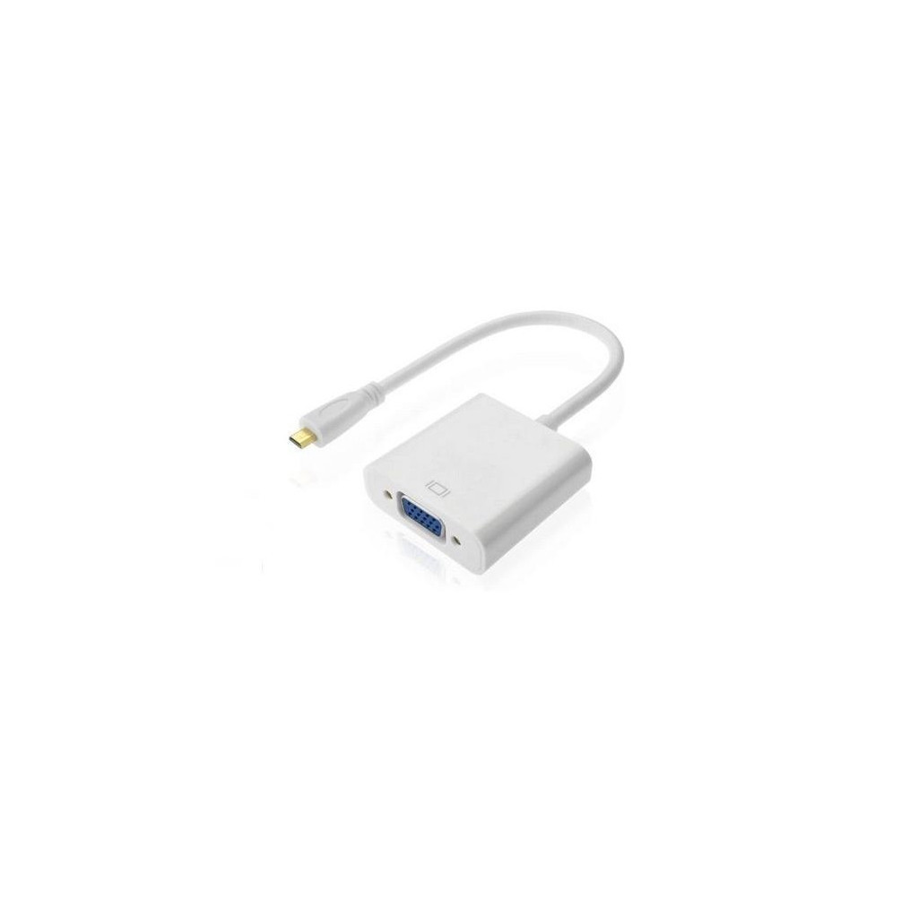Перехідник micro HDMI M to VGA F 0.3m 4K/2K White Voltronic (YT-C-mcHDMI(M)/VGA(F)-W) - зображення 1