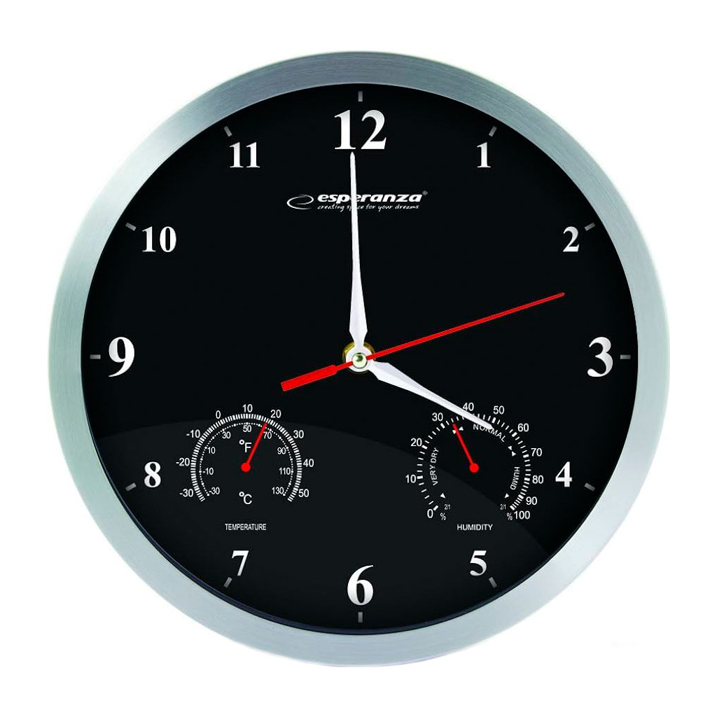 Настінний годинник Esperanza Wall Clock Washington 30 см Black (EHC008K) - зображення 1