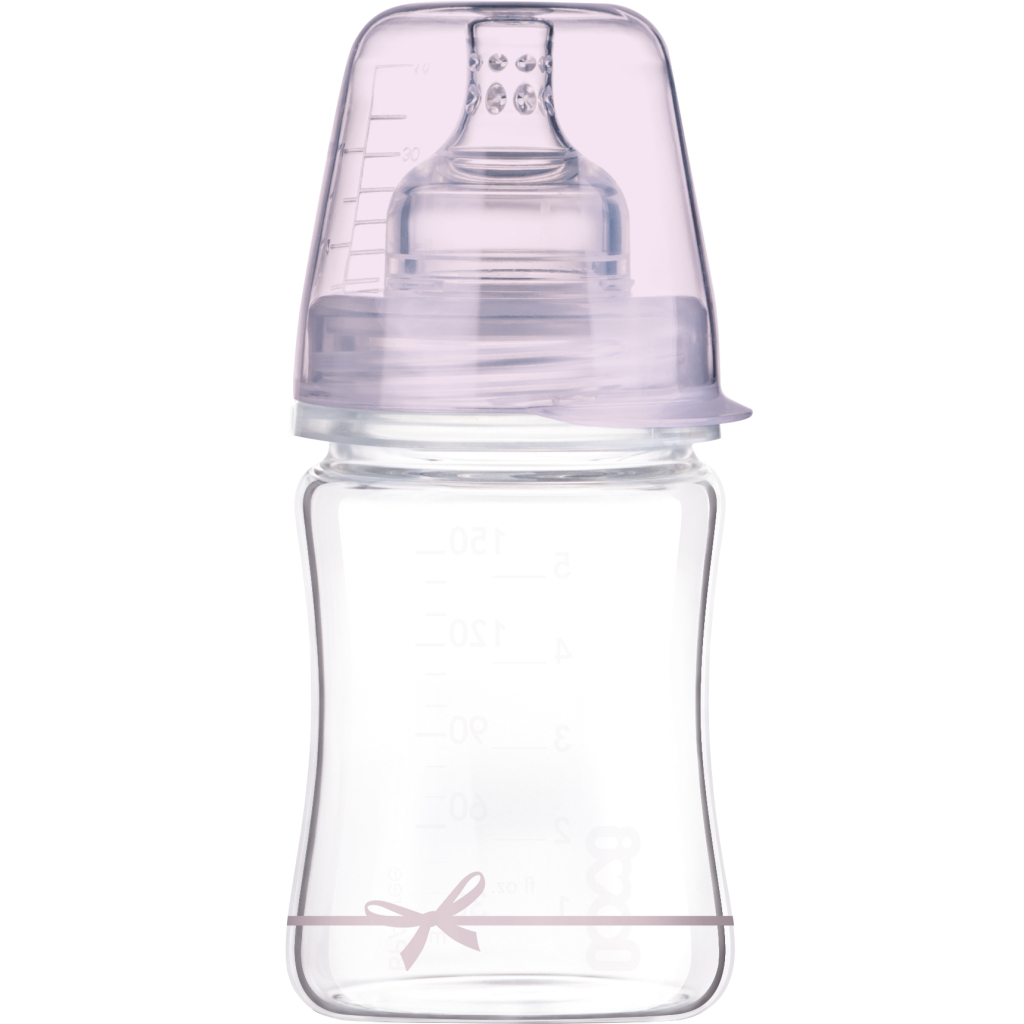 Пляшечка для годування Lovi Diamond Glass Baby Shower скляна 150 мл Рожева (74/104girl) - зображення 1