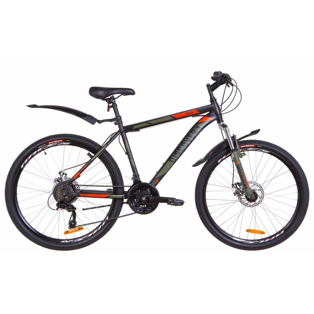 Велосипед Discovery 26" TREK AM DD рама-18" 2019 чорно-помаранчевий хакі (OPS-DIS-26-164) - зображення 1