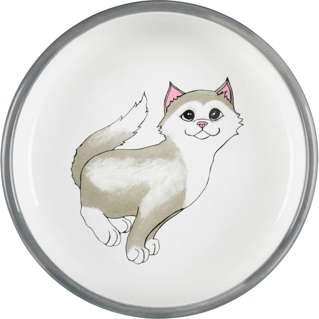 Посуд для котів Trixie Миска для короткомордих порід котів 300 мл/15 см (сіра) (4011905247847) - зображення 2