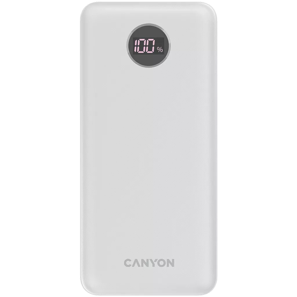 Батарея універсальна Canyon PB-2002 20000mAh, PD/20W, QC/3.0/22.5W, White (CNE-CPB2002W) - зображення 1