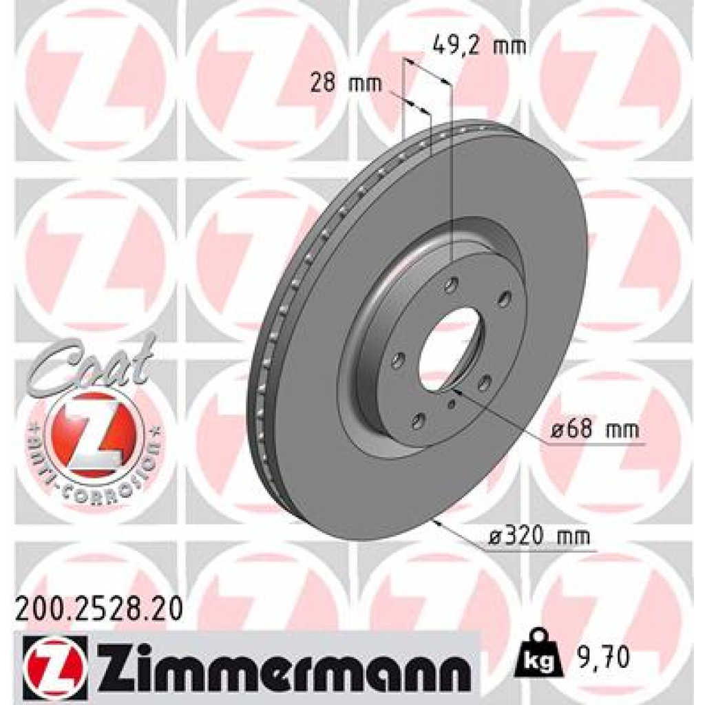 Гальмівний диск ZIMMERMANN 200.2528.20 - зображення 1