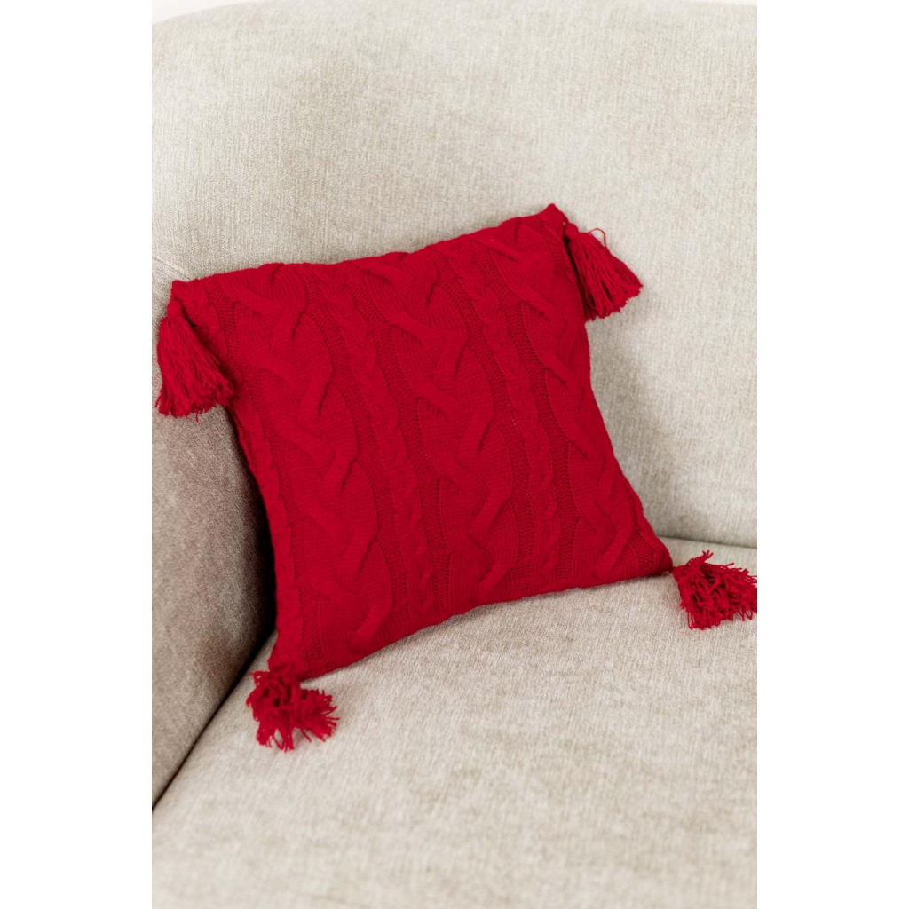 Наволочка Прованс декоративна в'язана Hit Kosa червона 45х45 (031668) - зображення 8