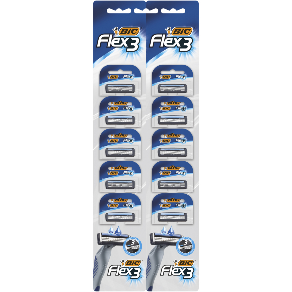 Бритва Bic Flex 3 одноразова 10 шт. (3086123364196) - зображення 1