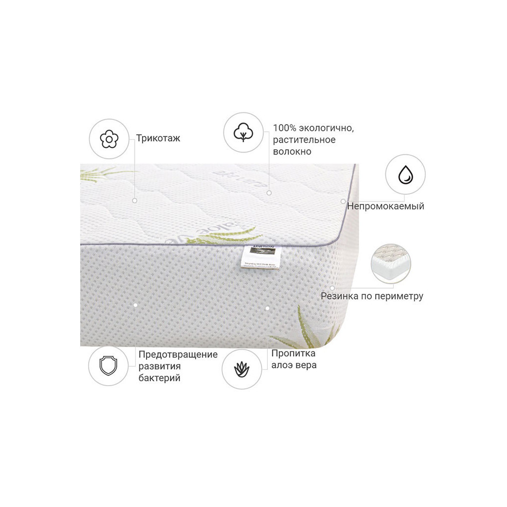 Наматрацник MirSon №1022 Alberto Cotton Aloe Vera 140х190 см (2200001500655) - зображення 3