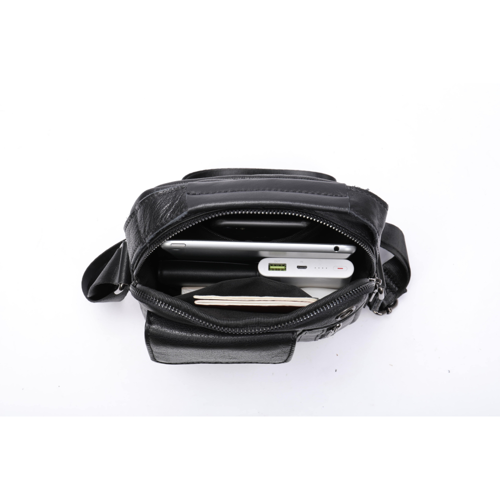 Сумка Vintage Вертикальна чоловіча у щільній шкірі Чорна (20366) - зображення 5