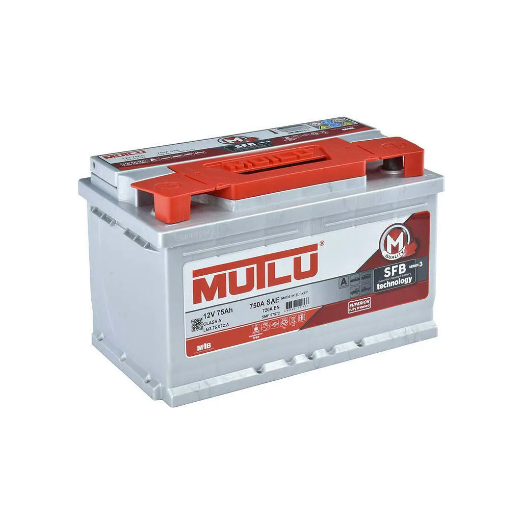 Акумулятор автомобільний MUTLU 6СТ-75 (0) SFB LB3.75.072.A - зображення 3