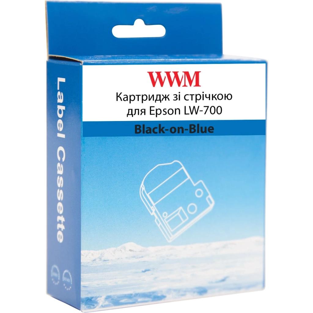 Стрічка для принтера етикеток WWM для Epson LW-700 24mm х 8m Black-on-Blue (WWM-SC24B) - зображення 2