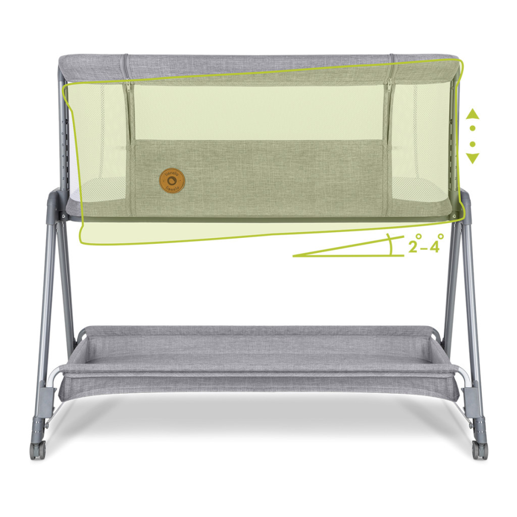 Ліжечко Lionelo приставне Luna Grey Concrete (LO-LUNA GREY CONCRETE) - зображення 6