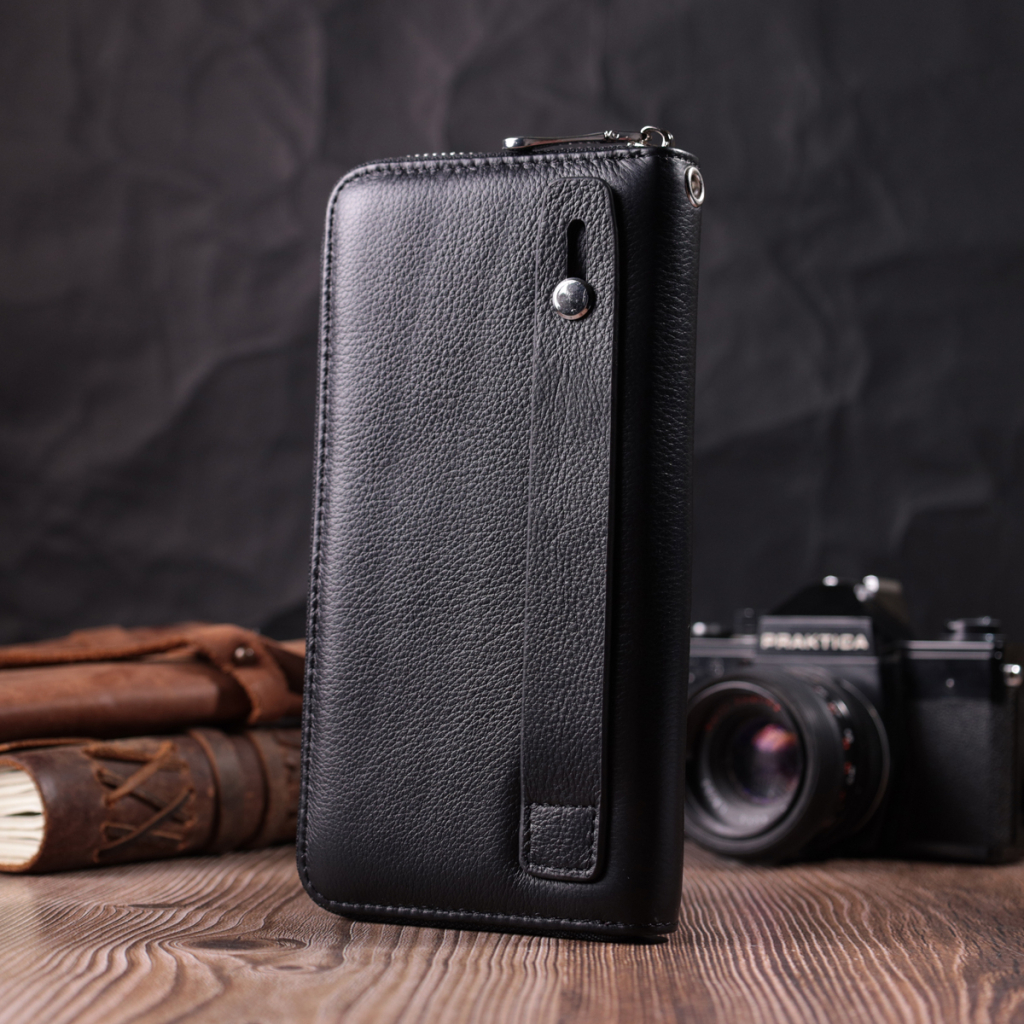 Гаманець ST Leather З натуральної шкіри Чорний (22559) - зображення 8