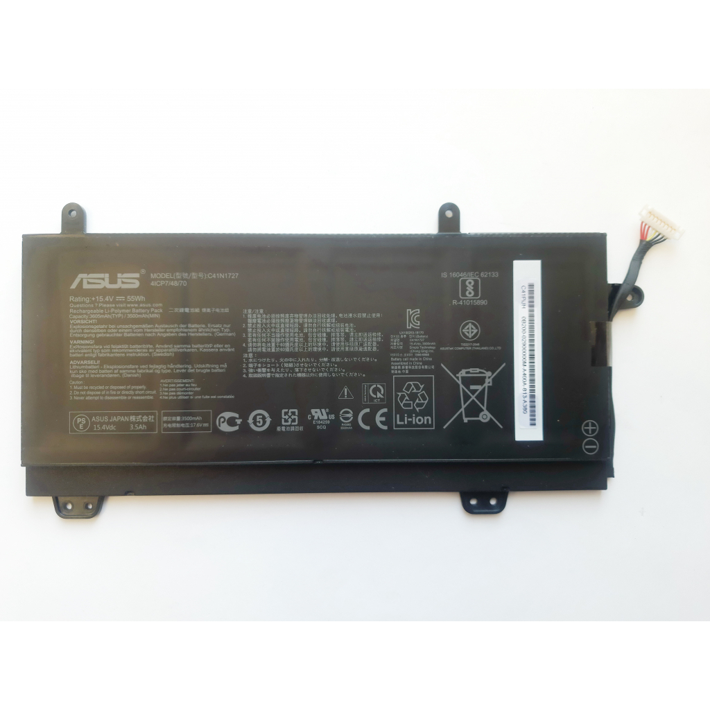 Акумулятор до ноутбука ASUS ROG Zephyrus GM501 C41N1727, 3605mAh (55Wh), 4cell, 15.4V, L (A47629) - зображення 1