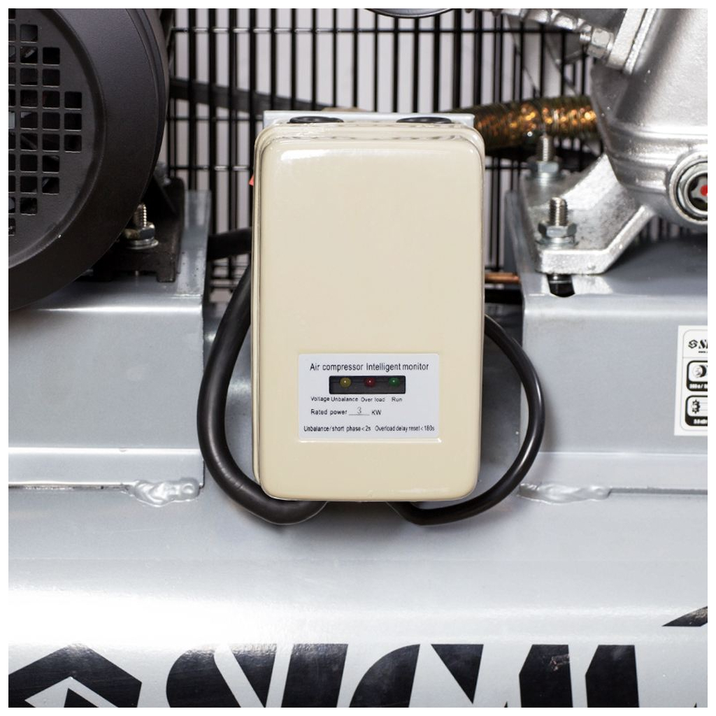 Компресор Sigma ремінний трициліндровий 380В 3кВт 610л/хв 10бар 135л (7044711) - зображення 4