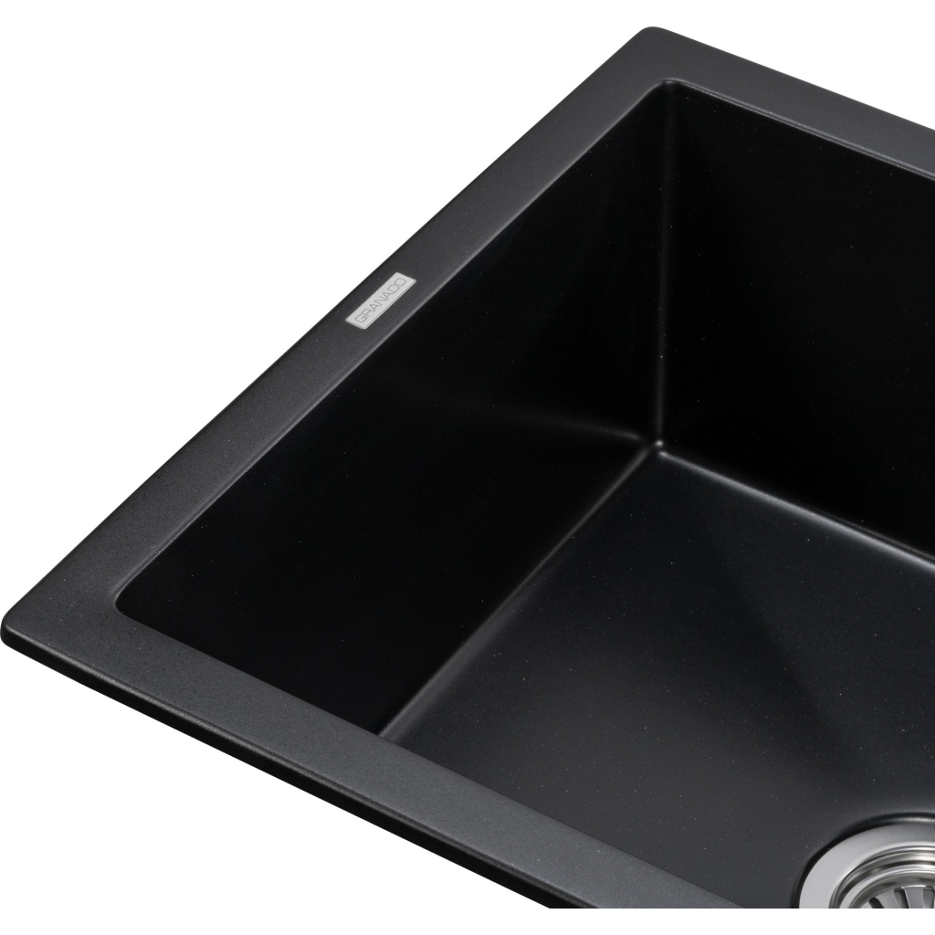 Мийка кухонна GRANADO NAVIA black shine з сифоном (775*495mm.) (gr3801) - зображення 3