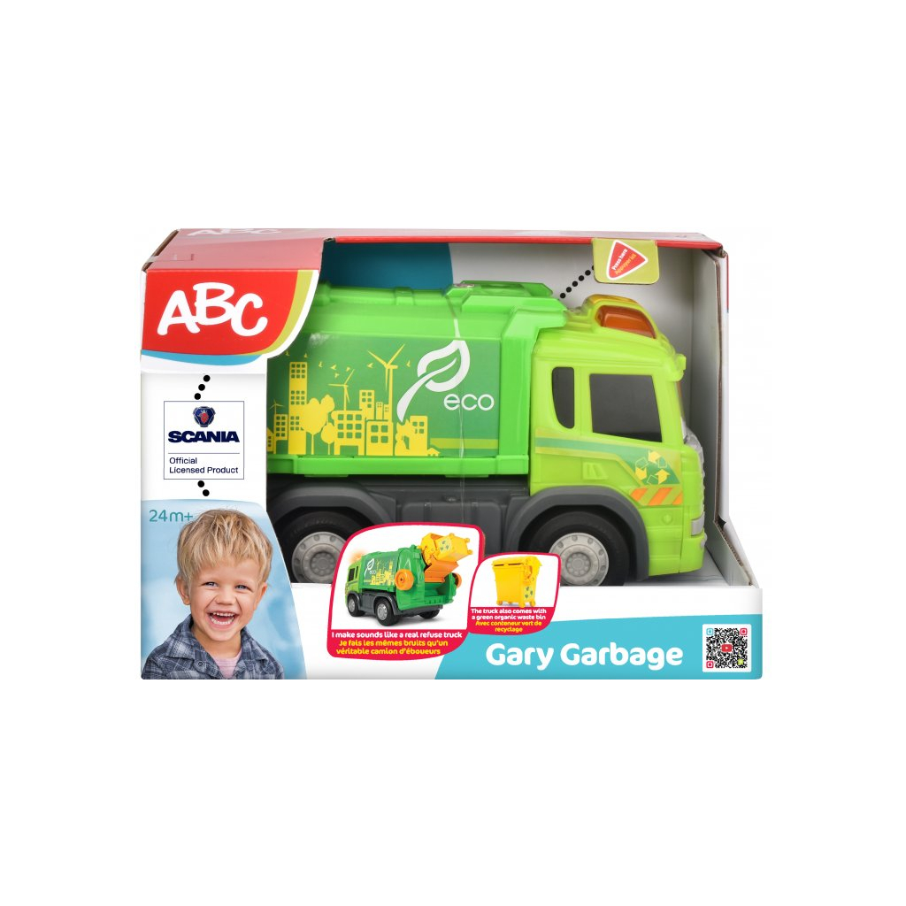 Спецтехніка Dickie Toys Сміттєвоз АВС "Сканія. Гері" з контейнером, зі звук. та світл. ефектами, 25 см (4114004) - зображення 1