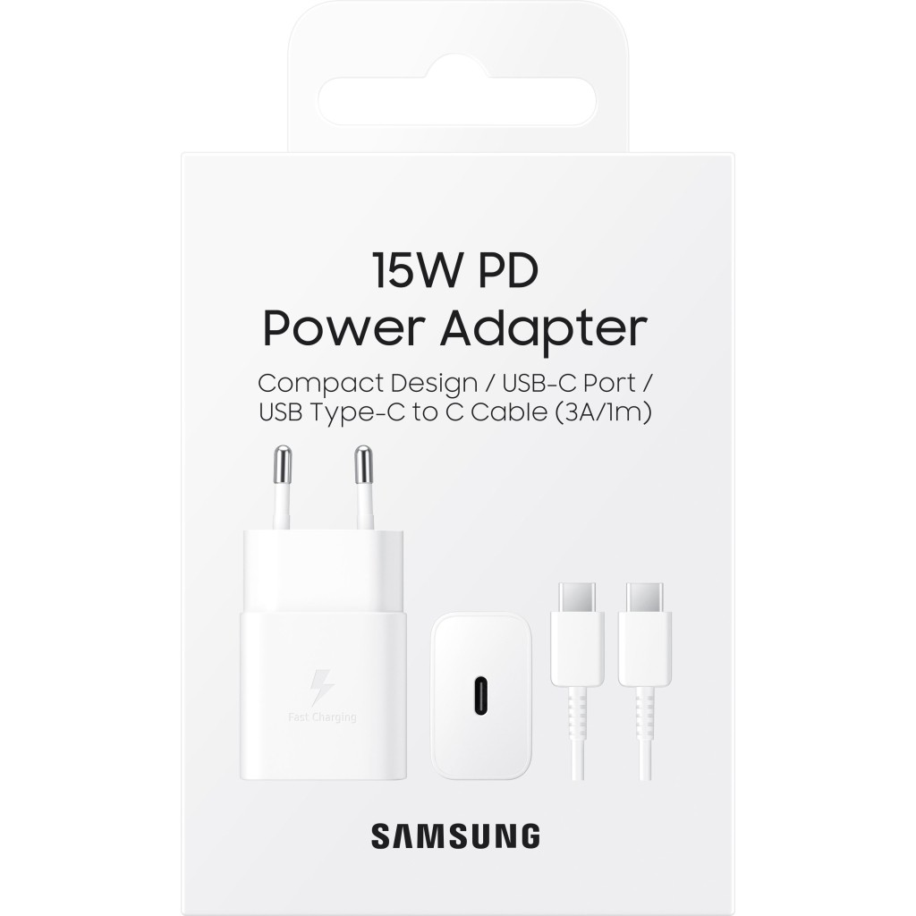 Зарядний пристрій Samsung 15W Power Adapter (w C to C Cable) White (EP-T1510XWEGRU) - зображення 5