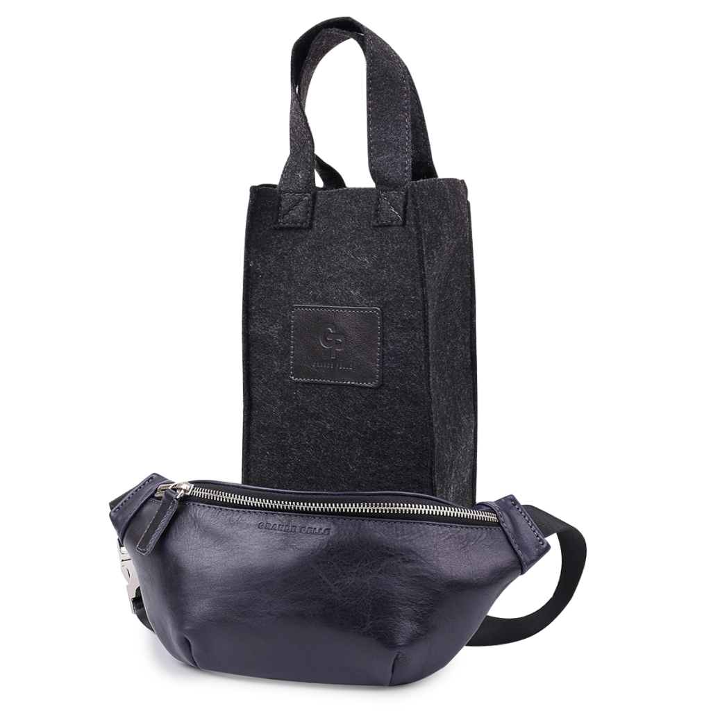 Сумка Grande Pelle Шкіряна бананка унісекс Синя (11569) - зображення 7