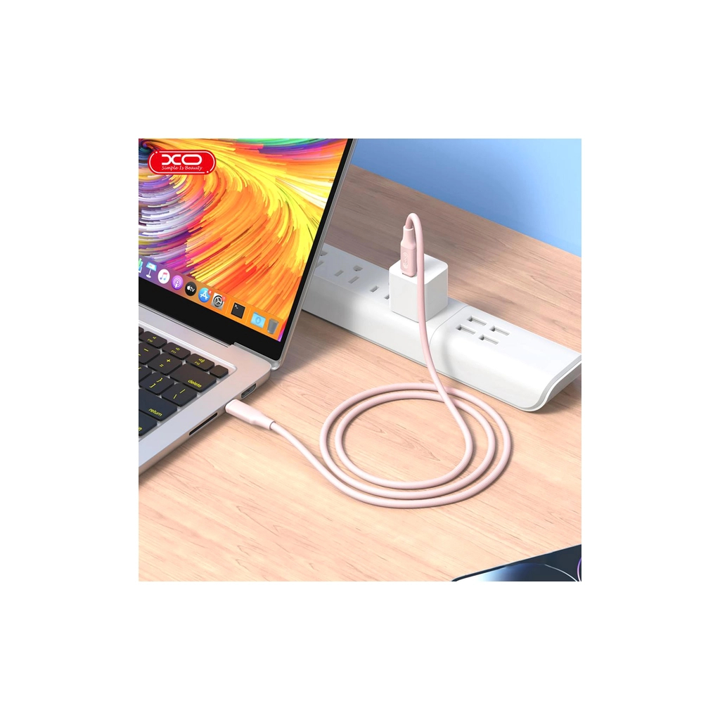 Дата кабель USB-C to USB-C 1.2m pink XO (NB-Q265B-CC.pink) - зображення 3