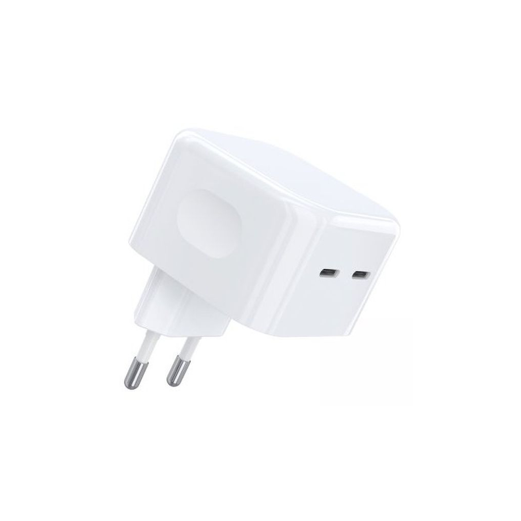 Зарядний пристрій Choetech 2xUSB-С 35W PD/QC (Q5008-EU-WH) - зображення 1