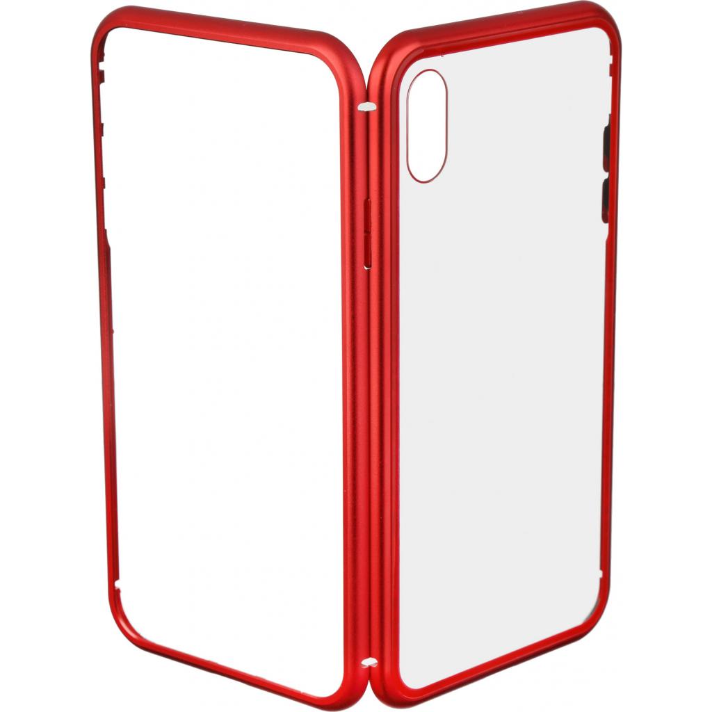 Чохол до мобільного телефона Armorstandart Magnetic Case 1 Gen. iPhone XS Max Clear/Red (ARM53391) - зображення 2