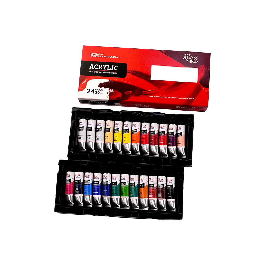Акрилові фарби Rosa Studio 24 кольорів 10 мл (4823098538110) - зображення 4