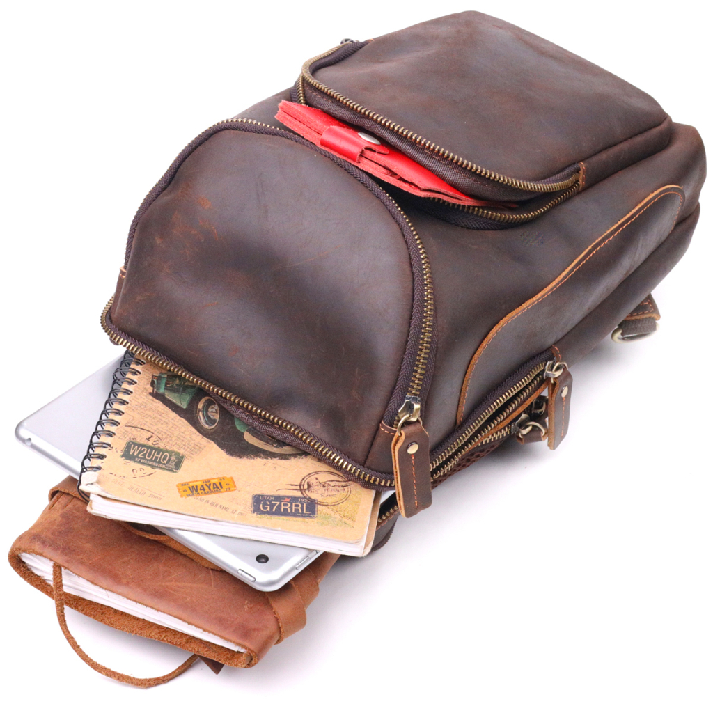 Сумка Vintage Вінтажна чоловіча через плече з натуральної шкіри Коричнева (21303) - зображення 7