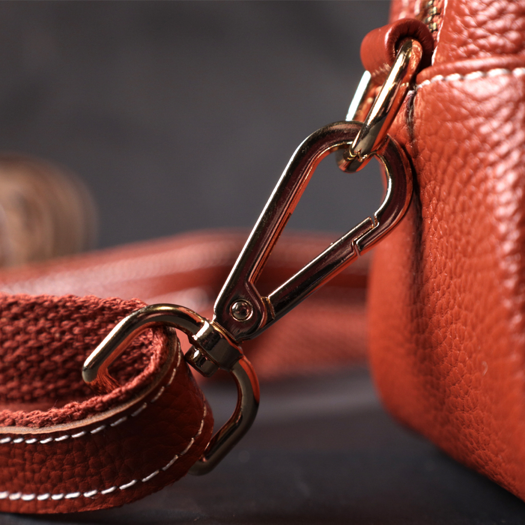 Сумка Vintage Жіноча з двома ременями з натуральної шкіри Коричнева (22273) - зображення 10