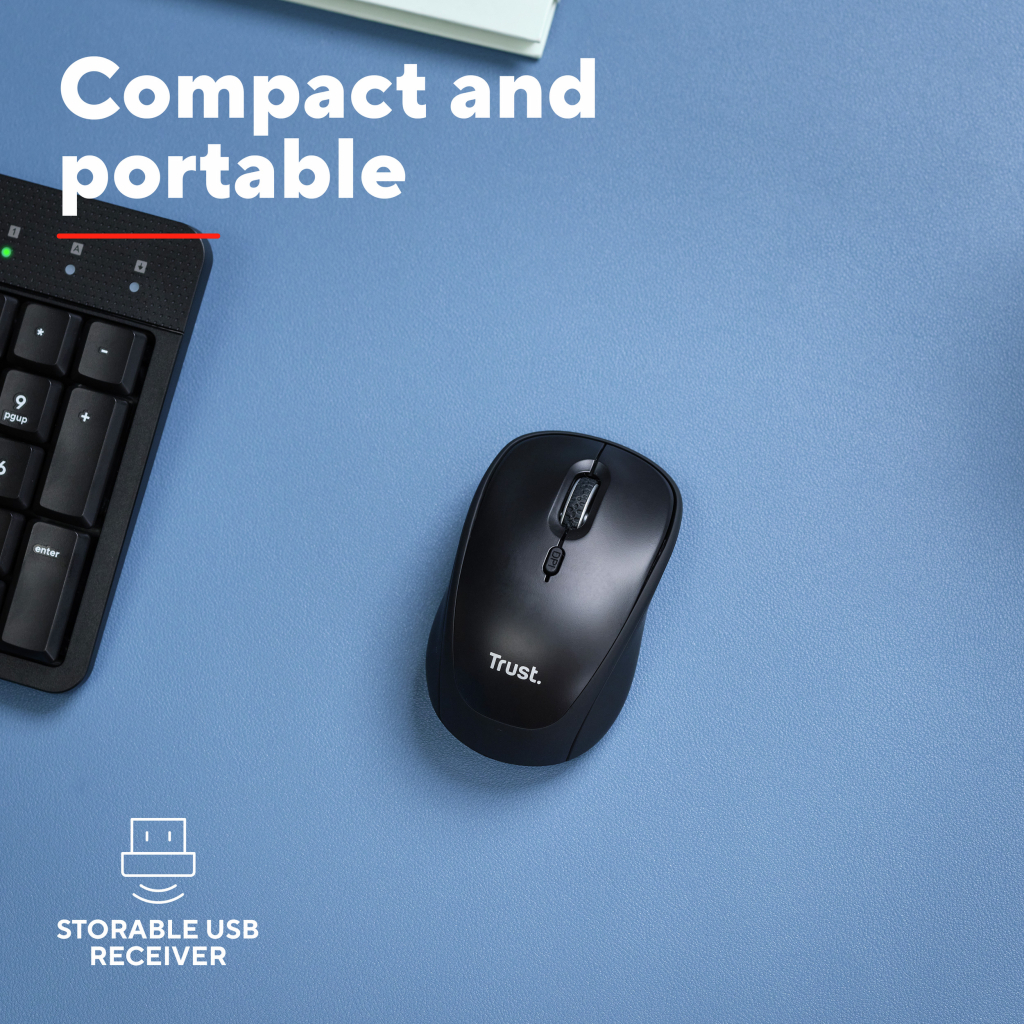 Мишка Trust Yvi+ Silent Wireless/Bluetooth Glossy Black (25512) - зображення 9