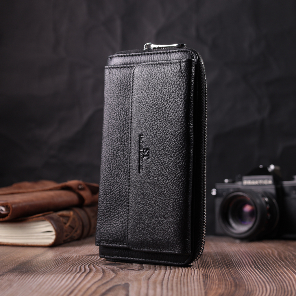 Гаманець ST Leather З натуральної шкіри Чорний (22529) - зображення 8